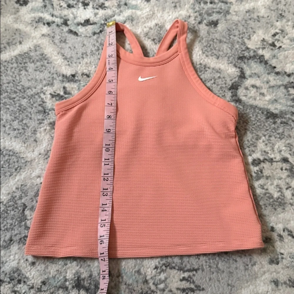 Nike Girls’ High Neck Waffle Textured Tank Top in Apricot - Picture 4 of 7